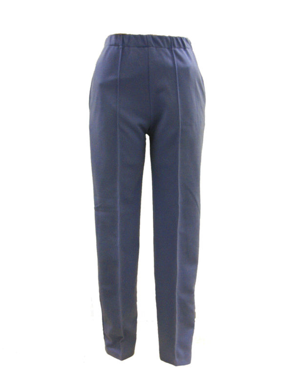 Elastic waist pant for comfortable sitting in aged care facilities